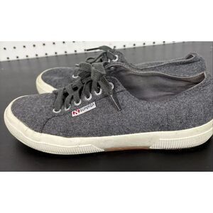 SUPERGA Gray Wool Sneakers With White Rubber Sole Men: 6.5 Women: 8 Unisex
